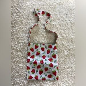 Handmade Strawberry print shoulder bag crossbody